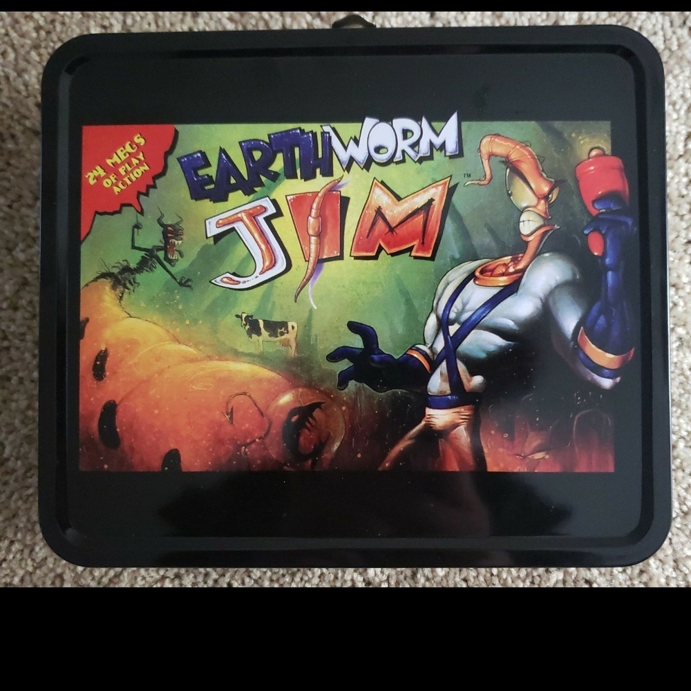 Earthworm Jim Metal Lunchbox with Colorful Game Art